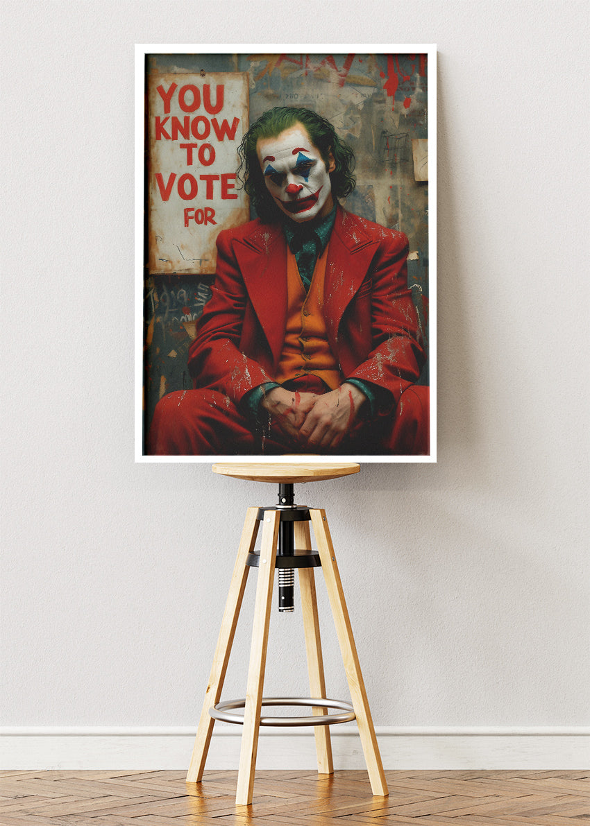 Joker Vote Poster Cinematic Portrait Canvas & Poster Print – AI PRINT LAB
