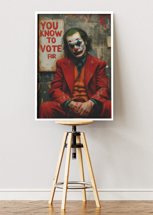 Joker Vote Poster Cinematic Portrait Canvas & Poster Print – AI PRINT LAB