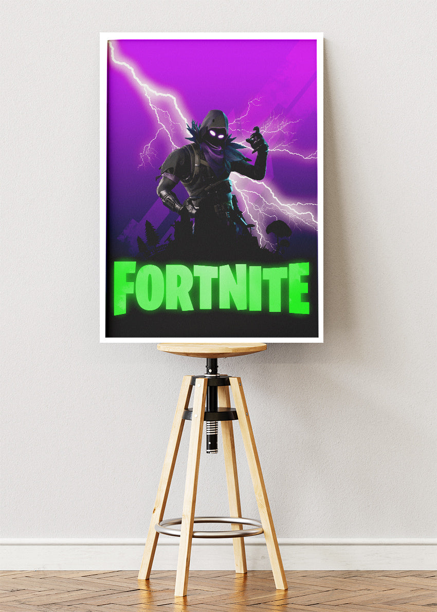 Fortnite Gaming Wall Art Poster & Canvas – Neon Storm Action Artwork