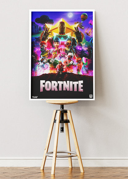 Multiplayer Fortnite Wall Art Poster & Canvas – Neon Hero Gaming Artwork