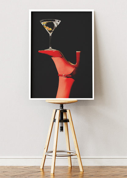 Martini High Heel Poster & Canvas Print | Fashion Cocktail Wall Art