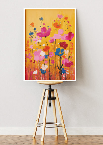 Golden Wildflower Garden Floral Canvas & Poster Print – AI PRINT LAB