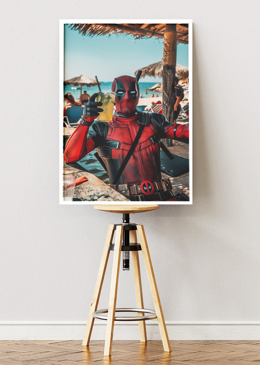 Deadpool Beach Vibes Canvas & Poster Print – AI PRINT LAB