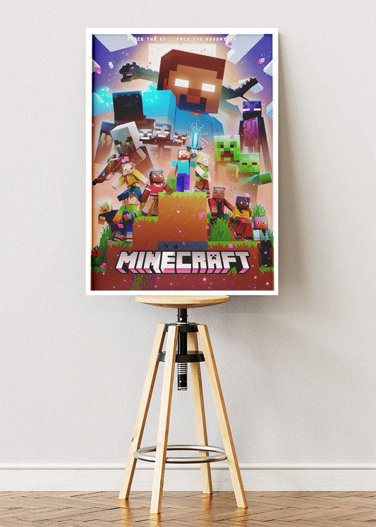 Minecraft Wall Art Poster & Canvas – Epic Adventure & Mobs Gaming Artwork