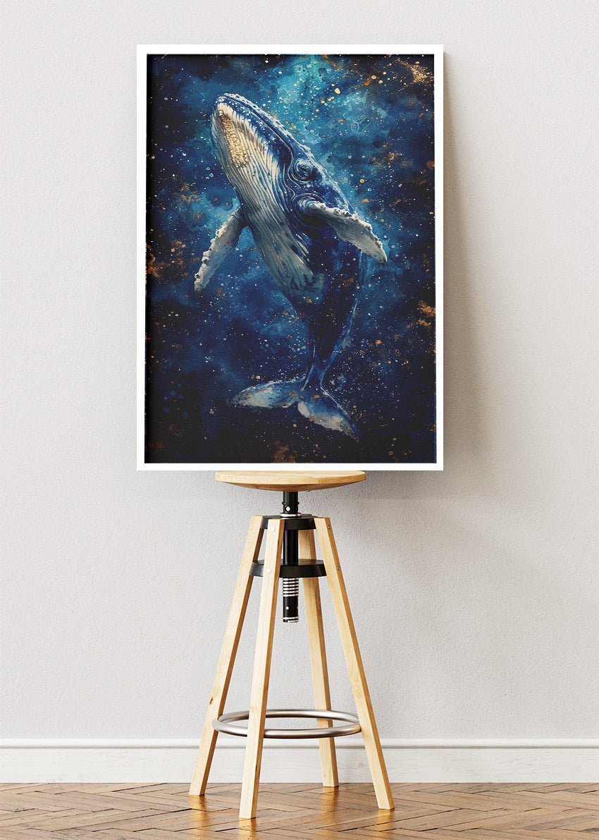 Cosmic Whale Poster & Canvas Print – Dreamy Ocean Space Wall Art