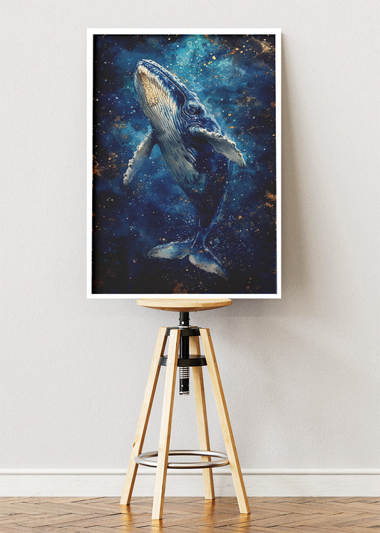 Cosmic Whale Poster & Canvas Print – Dreamy Ocean Space Wall Art