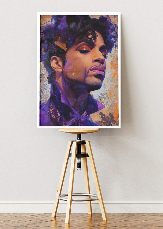 Prince Purple Rain Inspired Portrait Wall Art Poster & Canvas Print – Iconic Music Legend Artwork