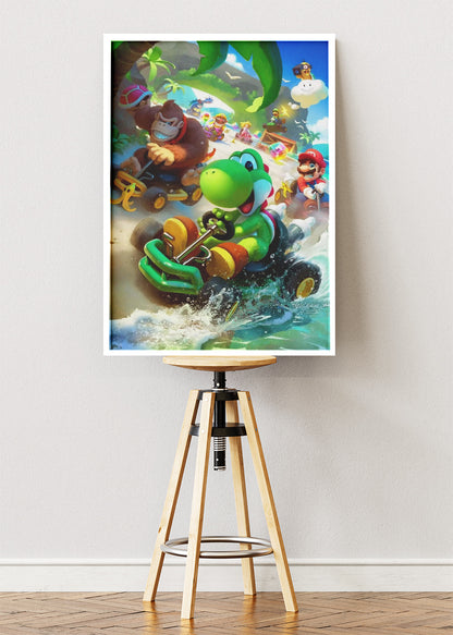 Mario Kart Wall Art Poster & Canvas – Jungle Track Racing Gaming Artwork