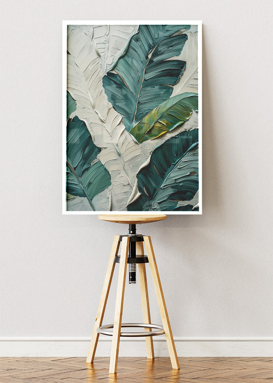 Textured Tropical Banana Leaves Canvas & Poster Print – AI PRINT LAB