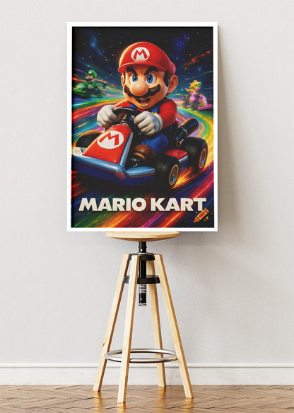Mario Kart Wall Art Poster & Canvas – Rainbow Speed Racing Gaming Artwork