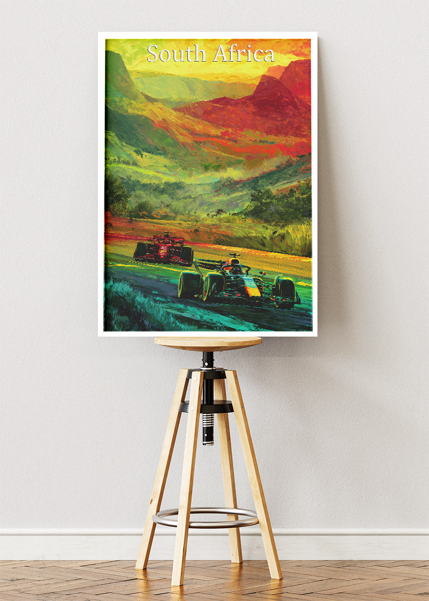 South Africa Sunset Mountain Formula 1 Canvas Print & Poster – AI PRINT LAB