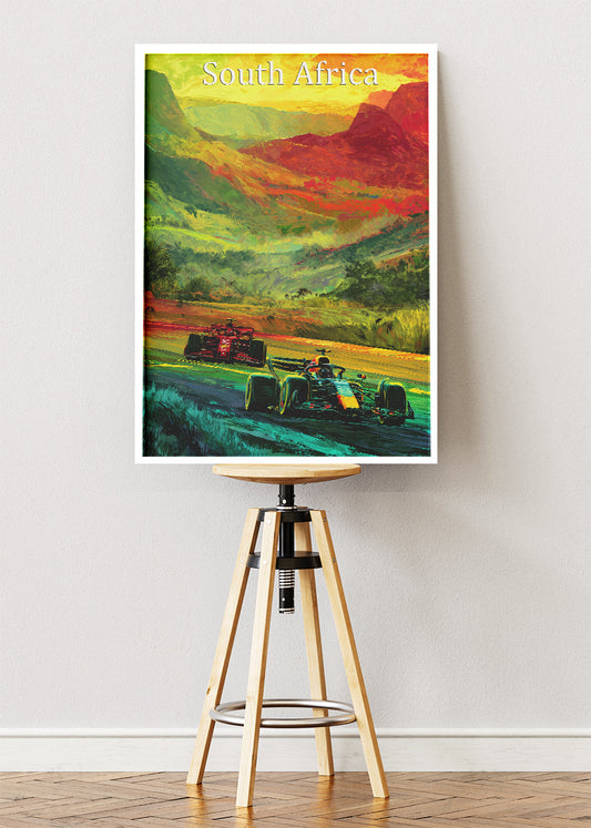 South Africa Sunset Mountain Formula 1 Canvas Print & Poster – AI PRINT LAB