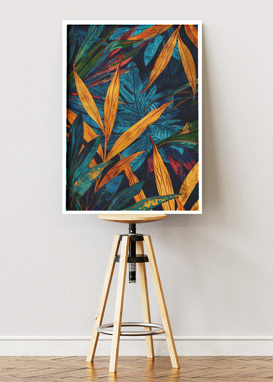 Tropical Jungle Leaves Pattern Canvas & Poster Print – AI PRINT LAB
