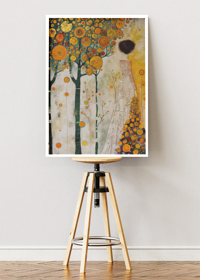 Golden Tree Dream Abstract Figure Canvas & Poster Print – AI PRINT LAB