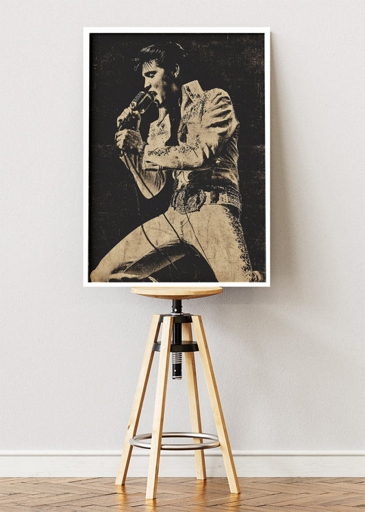 Elvis Presley Inspired Vintage Concert Poster – Retro Rock 'n' Roll Wall Art Print & Canvas
