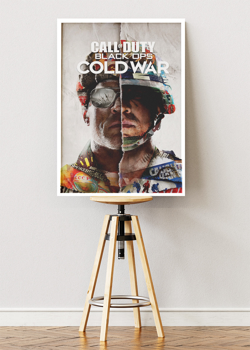 Call of Duty Black Ops Cold War Wall Art Poster & Canvas – Iconic Dual Soldier Gaming Artwork