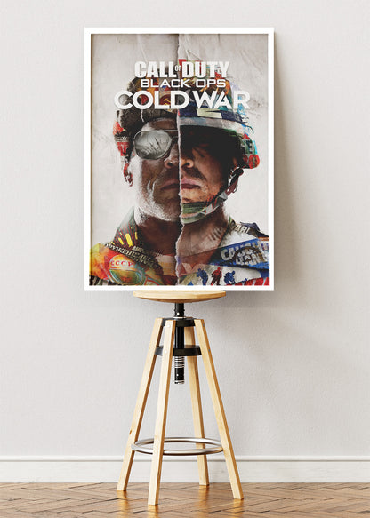 Call of Duty Black Ops Cold War Wall Art Poster & Canvas – Iconic Dual Soldier Gaming Artwork