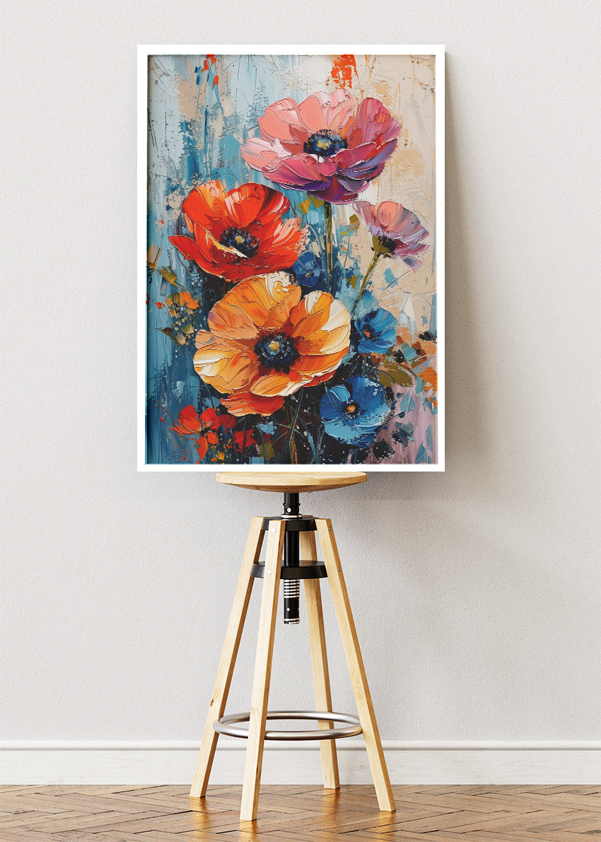 Vibrant Wildflower Bouquet Abstract Canvas & Poster Print – AI PRINT LAB