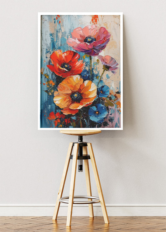 Vibrant Wildflower Bouquet Abstract Canvas & Poster Print – AI PRINT LAB