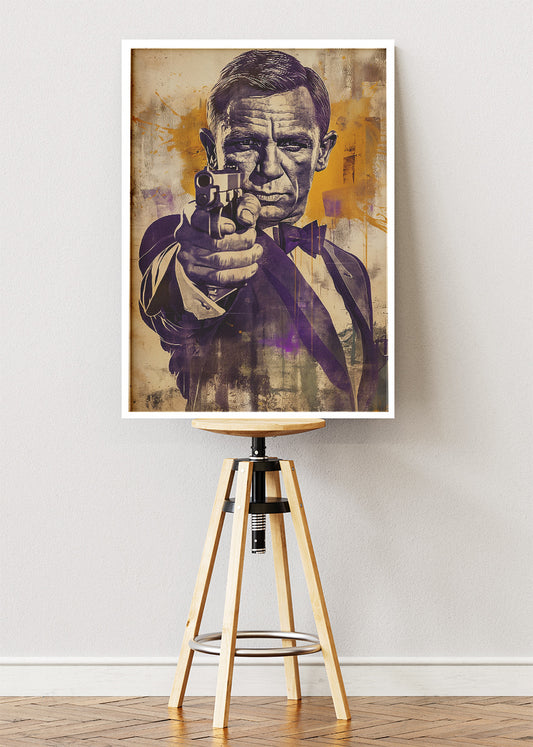 Secret Agent Inspired Wall Art – Classic Spy Portrait Poster & Canvas Print