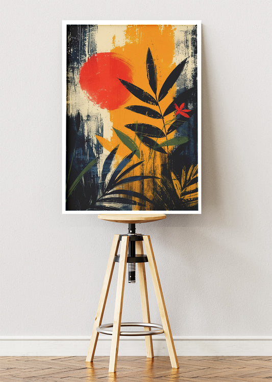 Abstract Botanical Sunset Canvas & Poster Print – AI PRINT LAB
