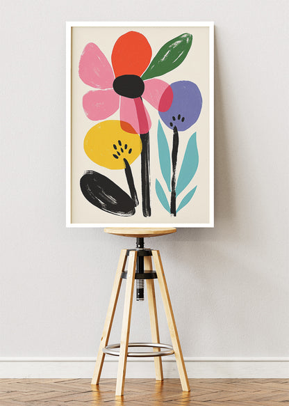 Modern Minimalist Floral Illustration Canvas & Poster Print – AI PRINT LAB