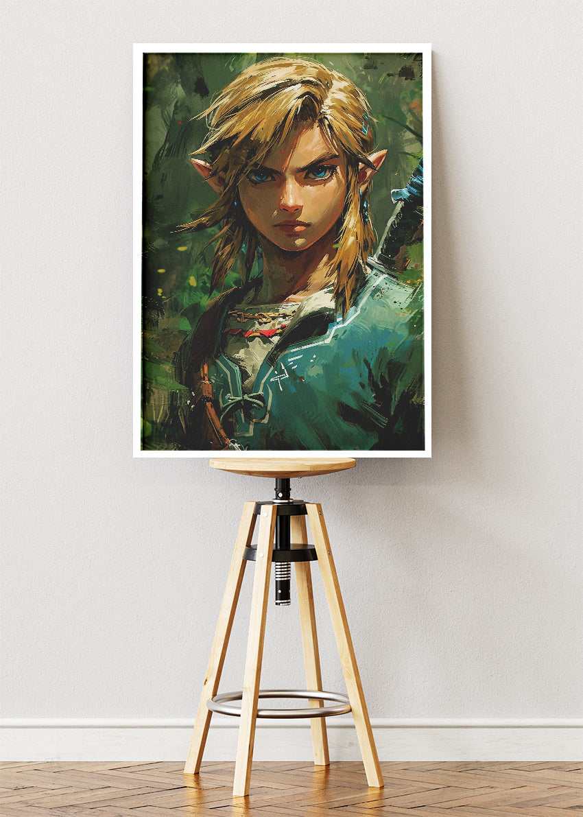 The Legend of Zelda Tears of the Kingdom Wall Art Poster & Canvas – Iconic Link Portrait Gaming Artwork