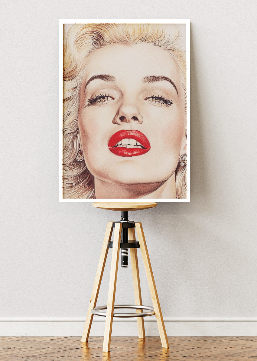 Marilyn Monroe Classic Hollywood Portrait – Vintage Glamour Wall Art Poster & Canvas