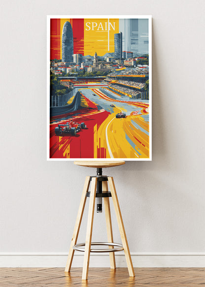 Spain Barcelona Formula 1 Circuit Canvas Print & Poster – AI PRINT LAB