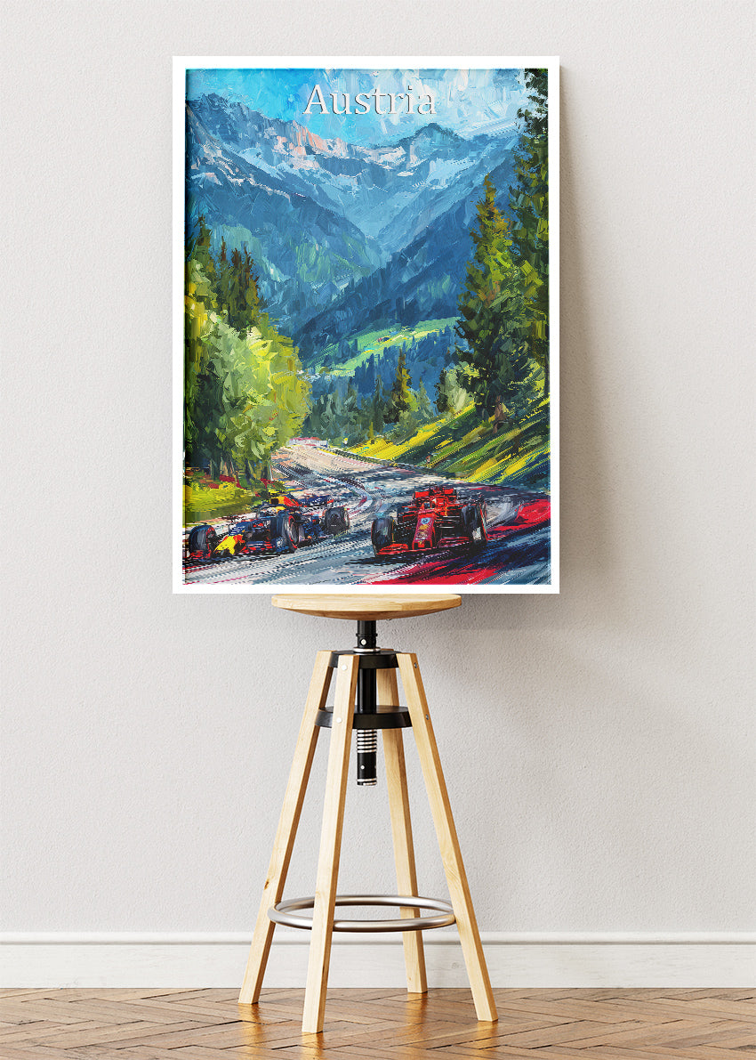 Austria Formula Racing Alpine Circuit Poster & Canvas Print | Scenic Motorsport Wall Art