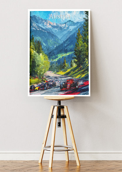 Austria Formula Racing Alpine Circuit Poster & Canvas Print | Scenic Motorsport Wall Art