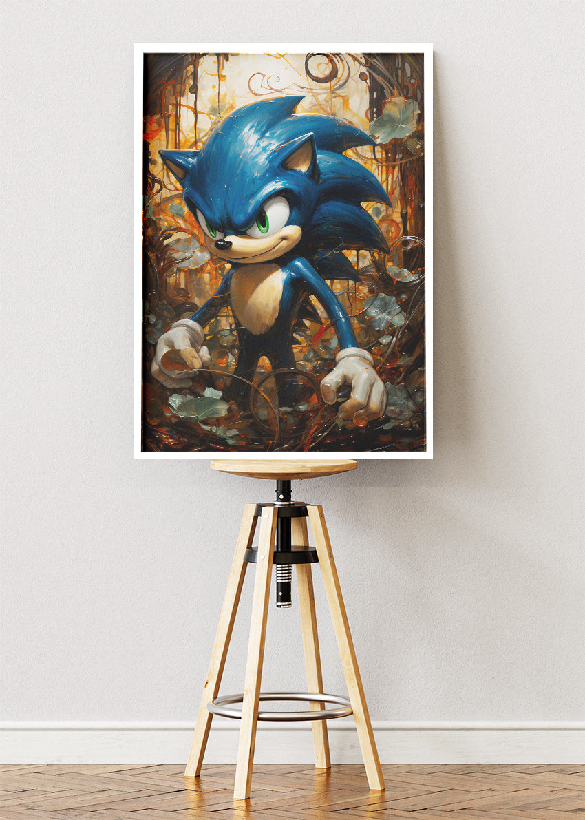 Sonic the Hedgehog Wall Art Poster & Canvas – Painterly Sonic Character Gaming Artwork