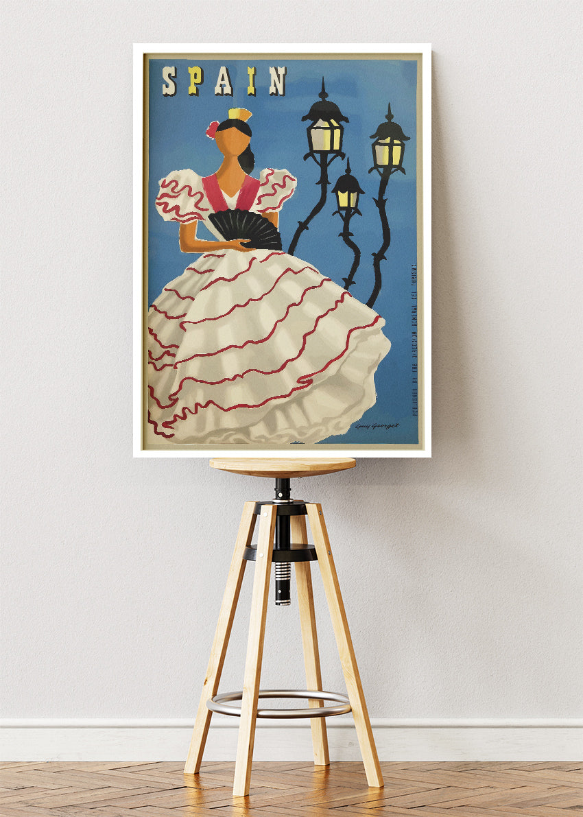 Spain Flamenco Dancer Poster & Canvas Print – Vintage Spanish Travel Art