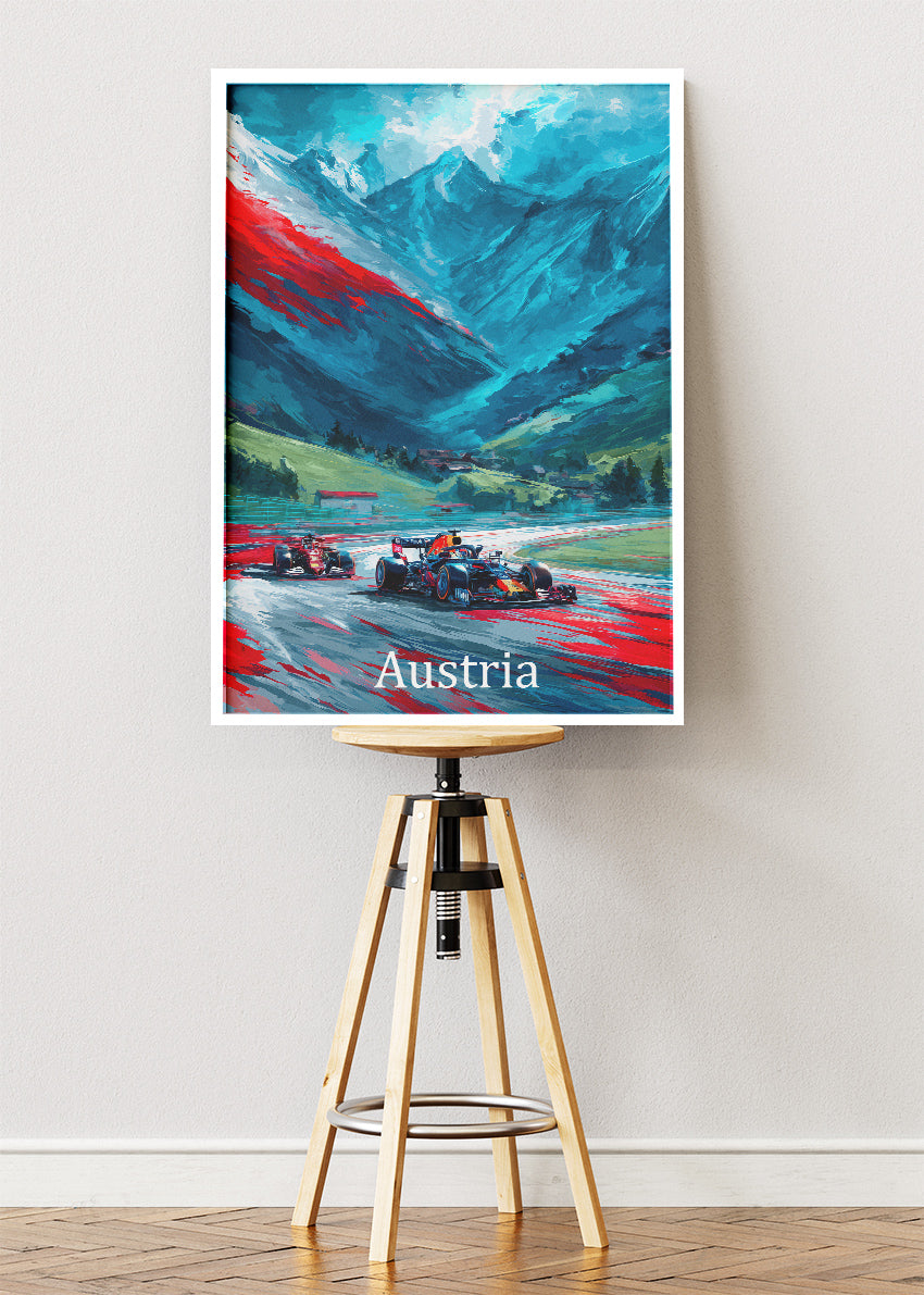 Austria Formula Racing Poster & Canvas Print | Alpine Motorsport Wall Art