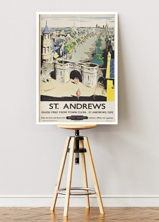 Vintage St Andrews Poster & Canvas Print – Classic Scottish Travel Art