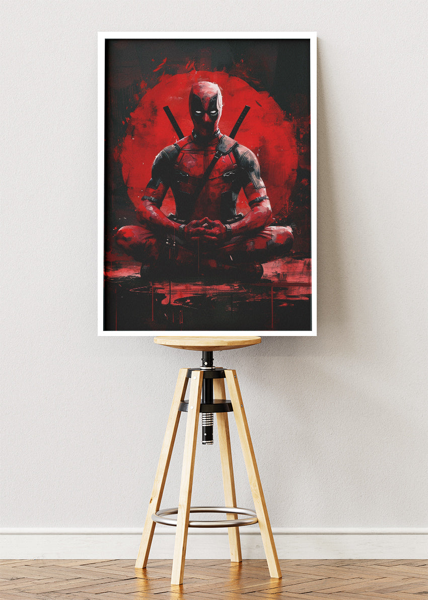 Deadpool – Red Zen Warrior Canvas & Poster Print – AI PRINT LAB