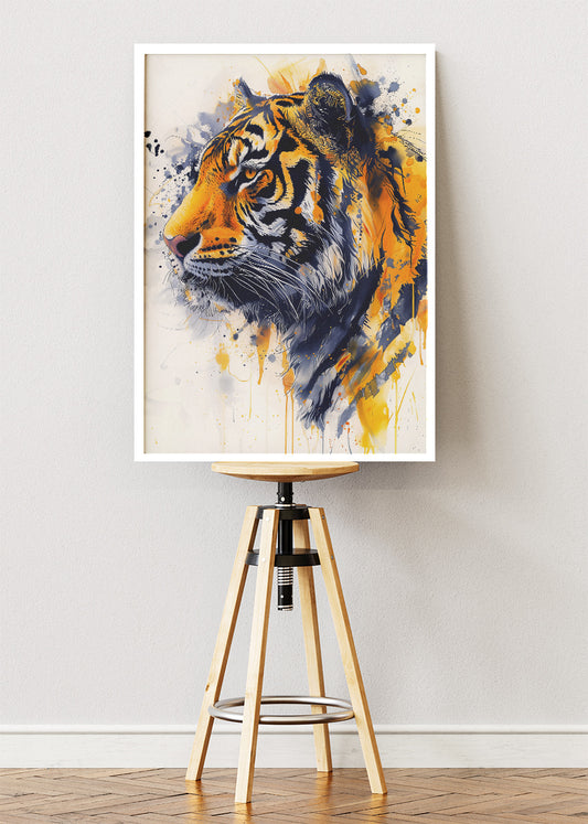 Majestic Tiger Canvas Print & Poster – Modern Wildlife Wall Art