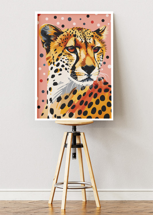 Elegant Cheetah Canvas Print & Poster – Modern Pop Art Animal Wall Decor