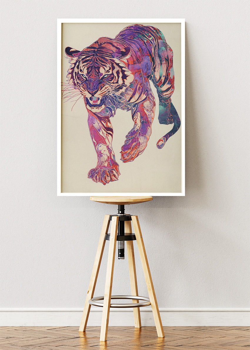 Abstract Tiger Canvas Print & Poster – Colorful Modern Wildlife Wall Art