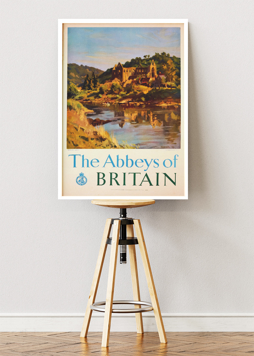 The Abbeys of Britain Wall Art – Vintage Travel Poster and Canvas Print