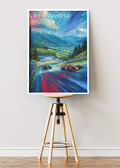 Austria Formula Racing Poster & Canvas Print | Alpine Motorsport Wall Art
