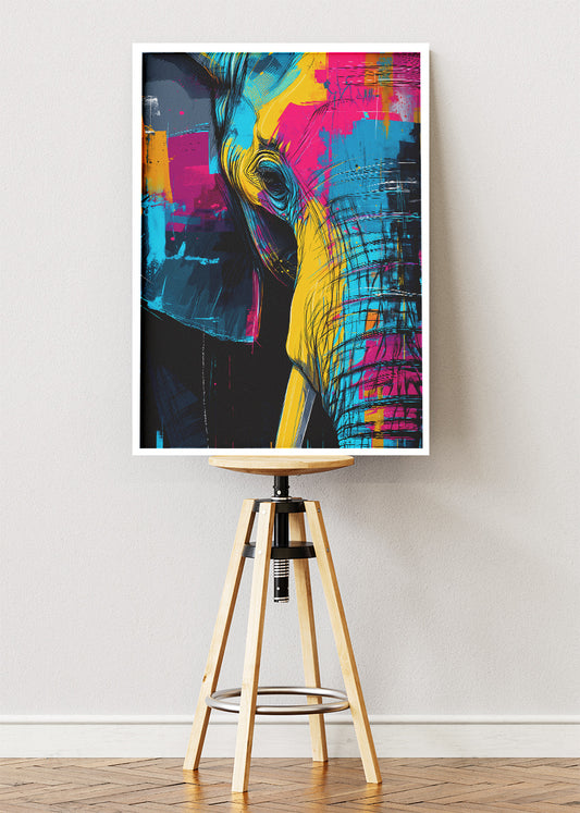 Abstract Elephant Canvas Print & Poster – Colorful Modern Wildlife Wall Art