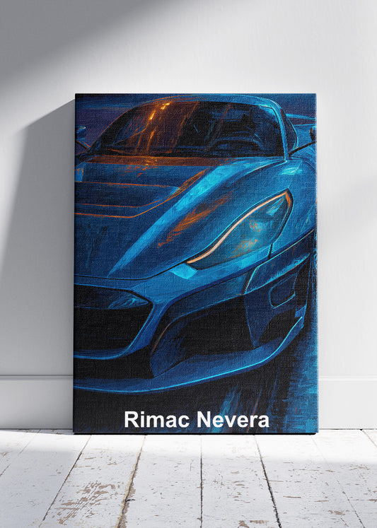 Rimac Nevera Night Edition Canvas Print & Poster – Electric Hypercar Wall Art – AI PRINT LAB
