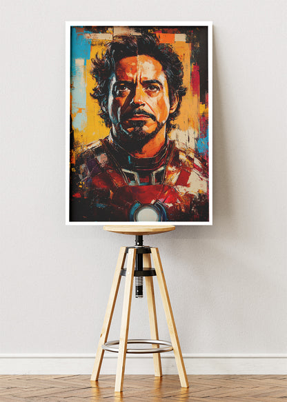 Iron Man Tony Stark – Modern Abstract Portrait Canvas & Poster Print – AI PRINT LAB