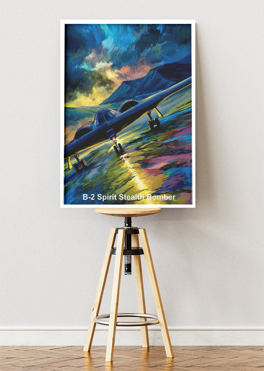 B-2 Spirit Stealth Bomber Canvas Print – Dramatic Aviation Wall Art