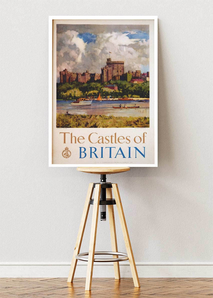 The Castles of Britain Wall Art – Vintage Travel Poster and Canvas Print