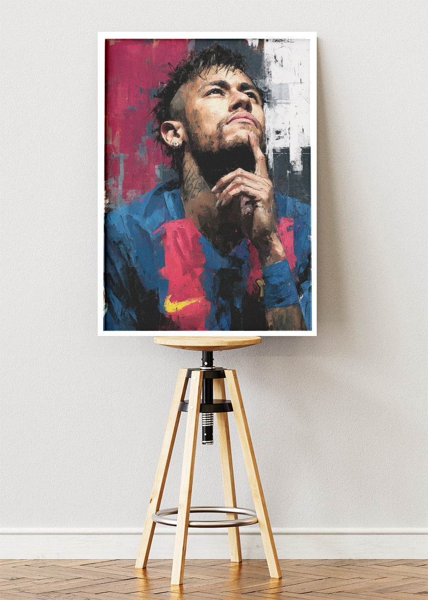 FC Barcelona Neymar Jr Wall Art | Artistic Football Icon Poster & Canvas