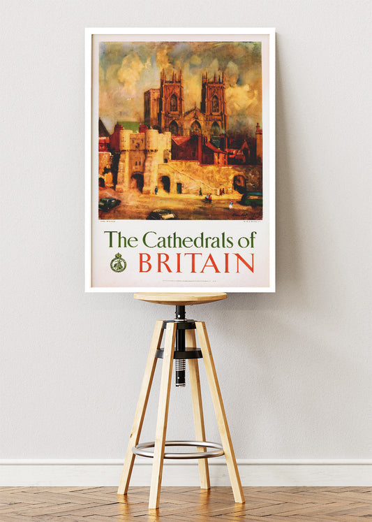 The Cathedrals of Britain Wall Art – Vintage Travel Poster and Canvas Print