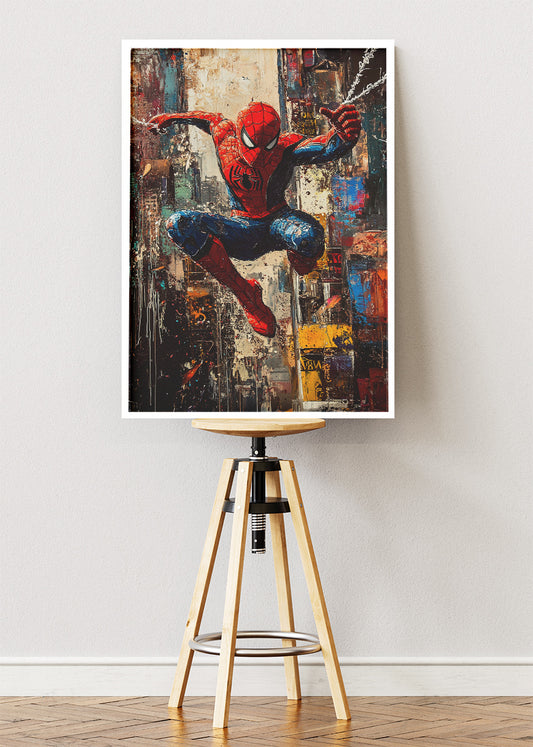 Spider-Man – Urban Action Street Art Canvas & Poster Print – AI PRINT LAB
