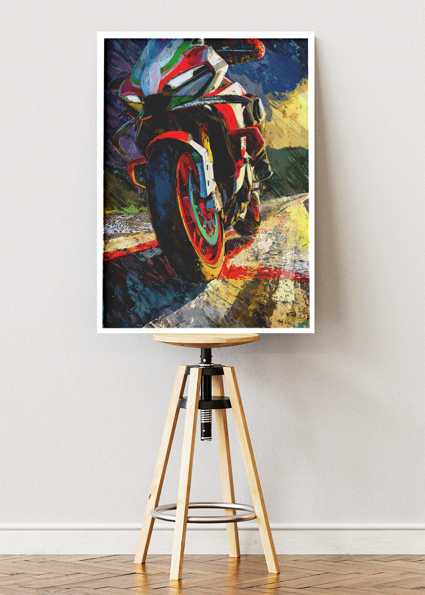 Austria MotoGP Extreme Lean Angle Racing Wall Art Poster & Canvas